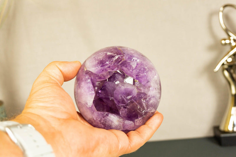 Amethyst Sphere with Deep Purple and Large Amethyst Points collective