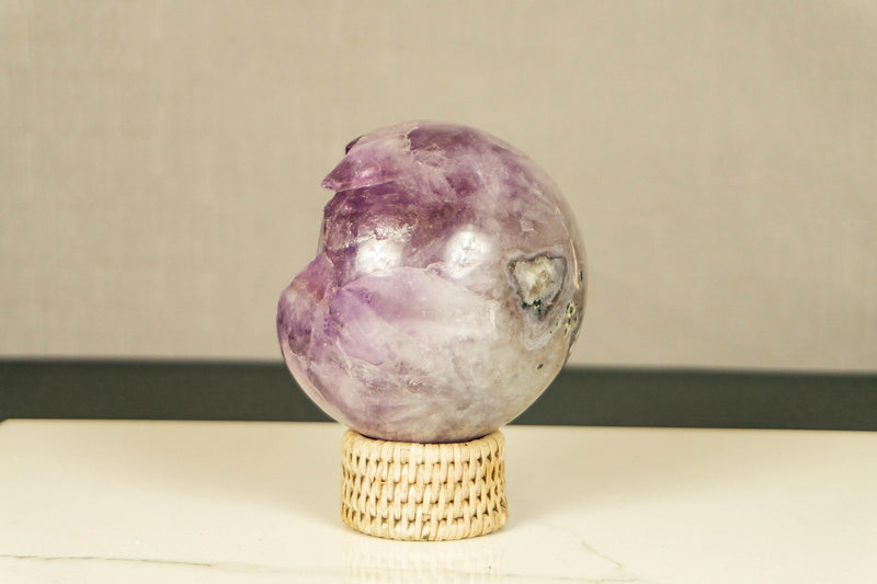 Amethyst Sphere with Deep Purple and Large Amethyst Points collective