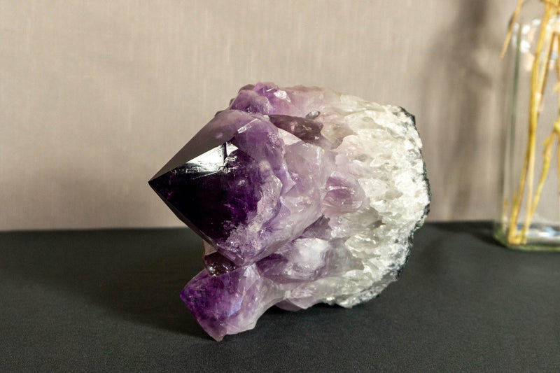 Deep Purple Amethyst Cluster with Extra Large Amethyst Points, Aaa Grade collective