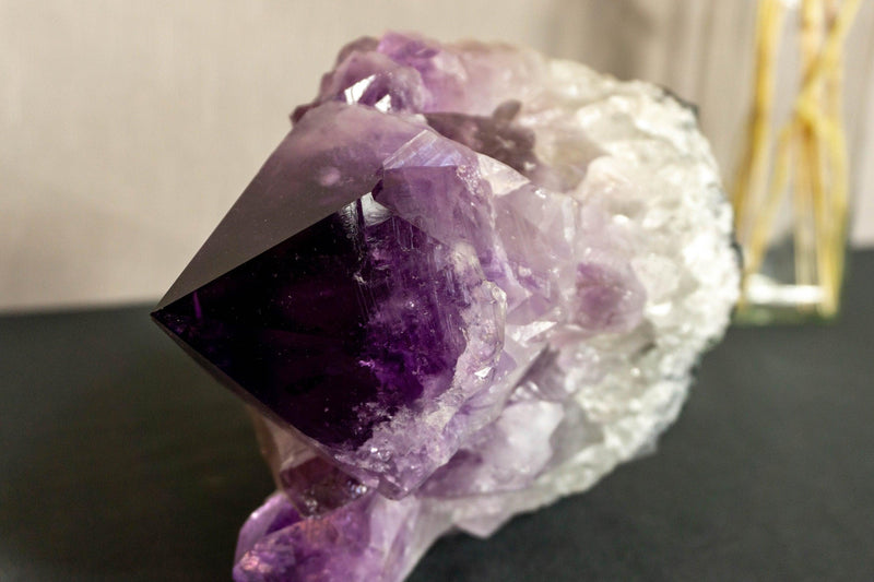 Deep Purple Amethyst Cluster with Extra Large Amethyst Points, Aaa Grade collective