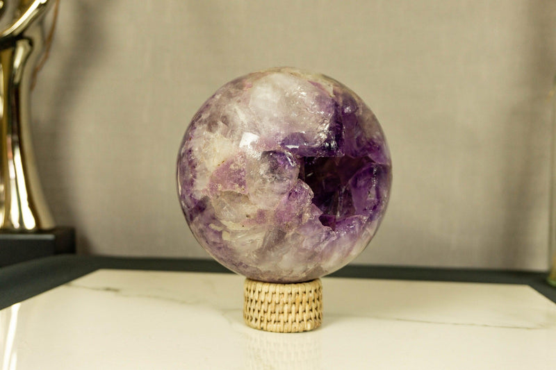 Amethyst Sphere with Deep Purple and Large Amethyst Points collective