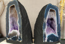 Amethyst Geode with Banded Agate Cathedral and Goethite Inclusions collective