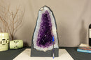Tall Amethyst Geode Cathedral with Banded Agate, Deep Purple Amethyst collective