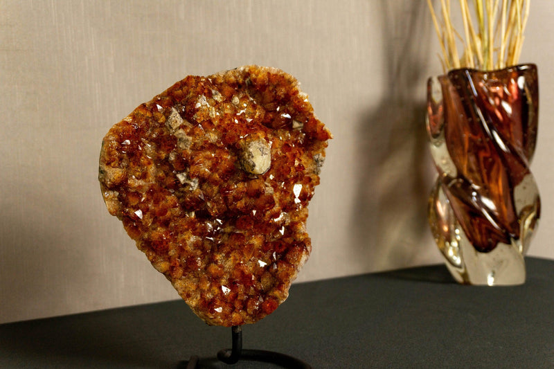 Deep Orange Citrine Cluster with X Large Citrine Points, Aaa Grade collective