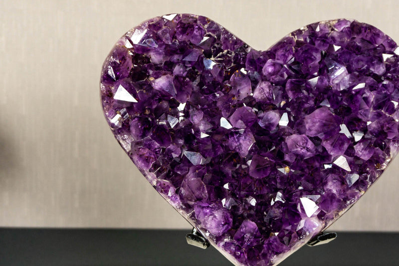 Large Amethyst Heart with Grape Jelly Purple Amethyst Druzy, Aaa Quality collective