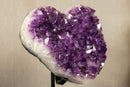 Large Amethyst Heart with X Large Purple Amethyst Druzy collective