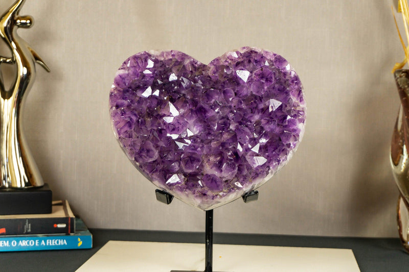 Large Amethyst Heart with X Large Purple Amethyst Druzy collective