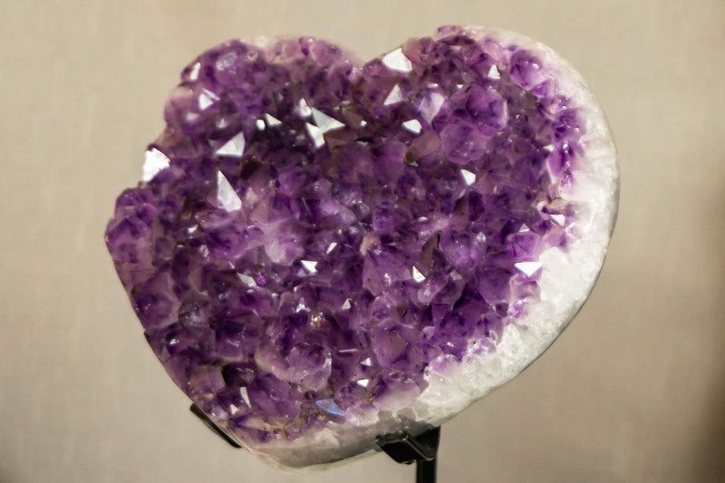 Large Amethyst Heart with X Large Purple Amethyst Druzy collective