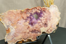 World Class Large Pink Amethyst Geode Slab with Pink and Purple Amethyst Druzy collective