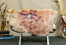 World Class Large Pink Amethyst Geode Slab with Pink and Purple Amethyst Druzy collective