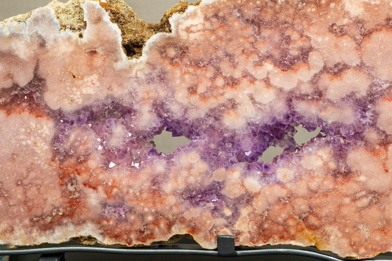 World Class Large Pink Amethyst Geode Slab with Pink and Purple Amethyst Druzy collective