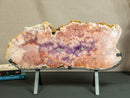 World Class Large Pink Amethyst Geode Slab with Pink and Purple Amethyst Druzy collective