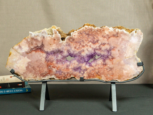 World Class Large Pink Amethyst Geode Slab with Pink and Purple Amethyst Druzy collective