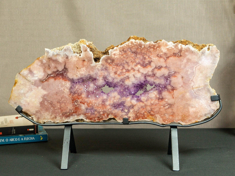 World Class Large Pink Amethyst Geode Slab with Pink and Purple Amethyst Druzy collective