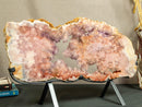 World Class Large Pink Amethyst Geode Slab with Pink and Purple Amethyst Druzy collective