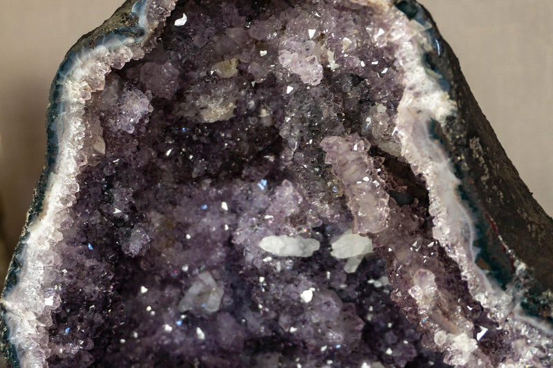 Rare Amethyst Cathedral Geode with Flower Stalactites and Double Terminated Points i_did