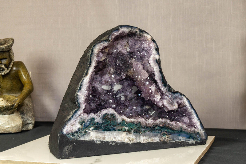 Rare Amethyst Cathedral Geode with Flower Stalactites and Double Terminated Points i_did