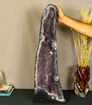 Pair of Museum Grade Amethyst Cathedral Geodes with Galaxy Druzy (Sugar Coat) collective