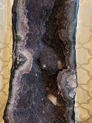 Pair of Museum Grade Amethyst Cathedral Geodes with Galaxy Druzy (Sugar Coat) collective