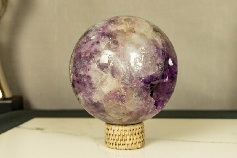 Amethyst Sphere with Deep Purple and Large Amethyst Points collective