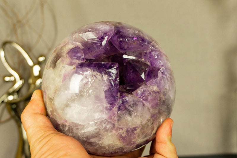 Amethyst Sphere with Deep Purple and Large Amethyst Points collective