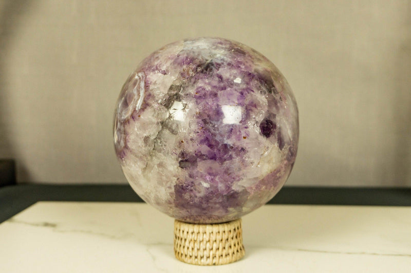 Amethyst Sphere with Deep Purple and Large Amethyst Points collective