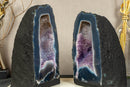Amethyst Geode with Banded Agate Cathedral and Goethite Inclusions collective