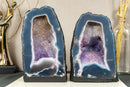 Amethyst Geode with Banded Agate Cathedral and Goethite Inclusions collective
