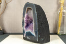 Amethyst Geode with Banded Agate Cathedral and Goethite Inclusions collective