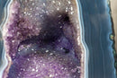 Amethyst Geode with Banded Agate Cathedral and Goethite Inclusions collective