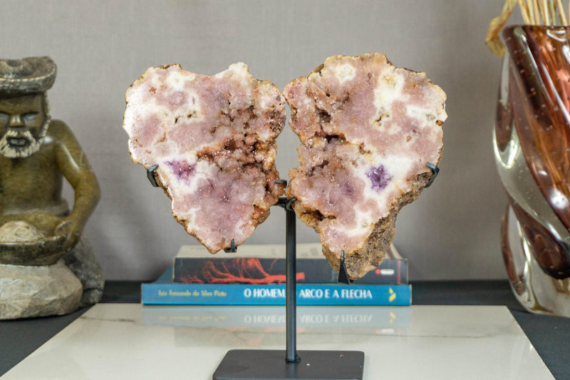 Small Pink Amethyst Geode Wings, Butterfly Angel Wings collective