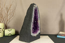 Tall Amethyst Geode Cathedral with Banded Agate, Deep Purple Amethyst collective