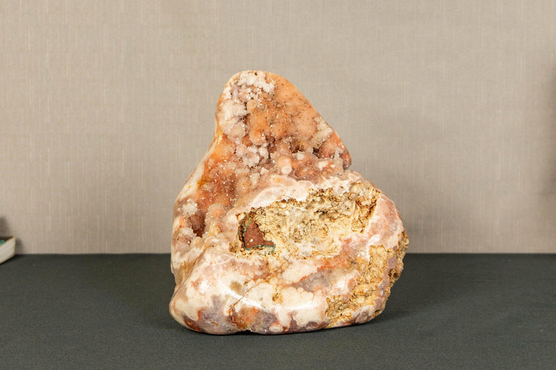 Free Form cut Pink Amethyst Geode Cluster with Rose and Purple Amethyst Druzy collective