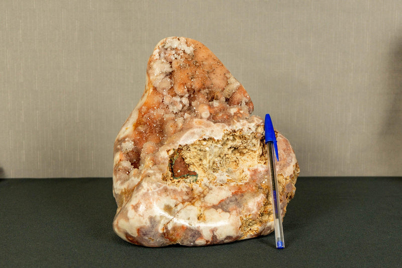 Free Form cut Pink Amethyst Geode Cluster with Rose and Purple Amethyst Druzy collective