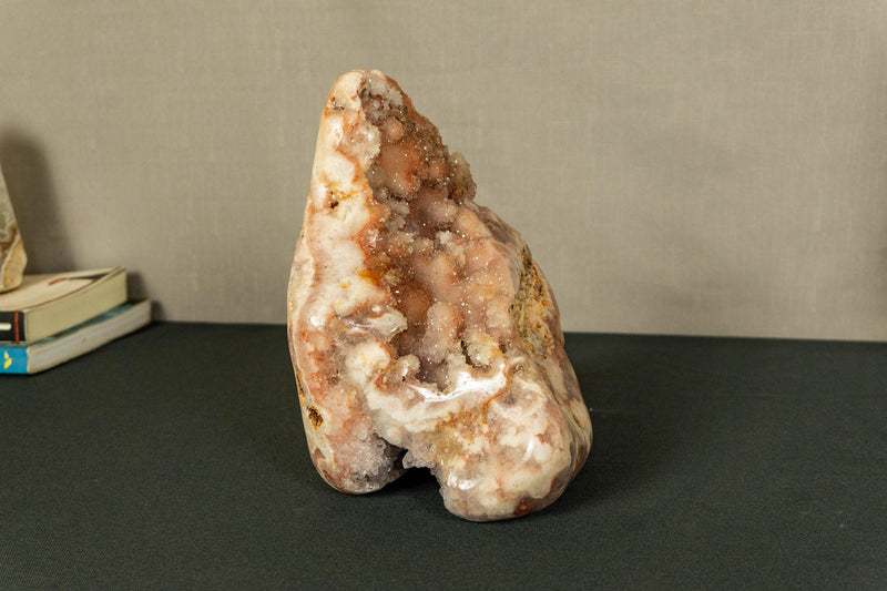 Free Form cut Pink Amethyst Geode Cluster with Rose and Purple Amethyst Druzy collective