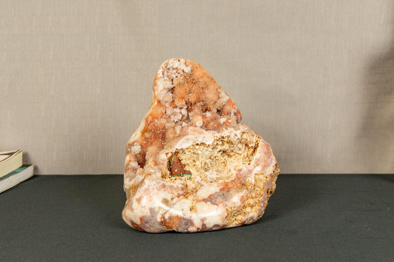 Free Form cut Pink Amethyst Geode Cluster with Rose and Purple Amethyst Druzy collective