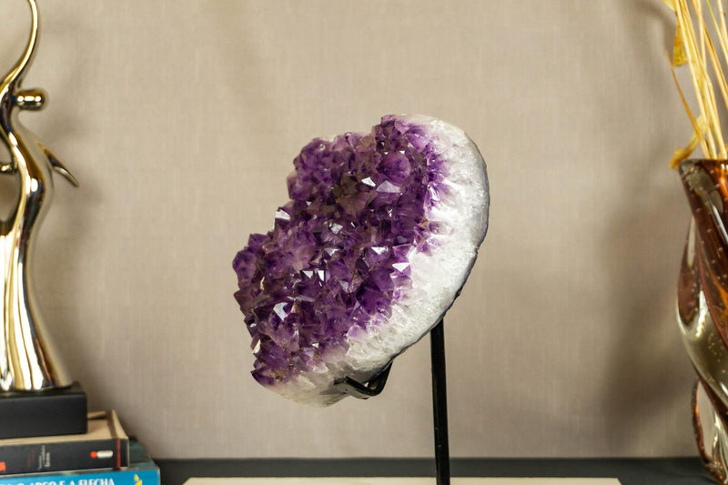 Large Amethyst Heart with X Large Purple Amethyst Druzy collective