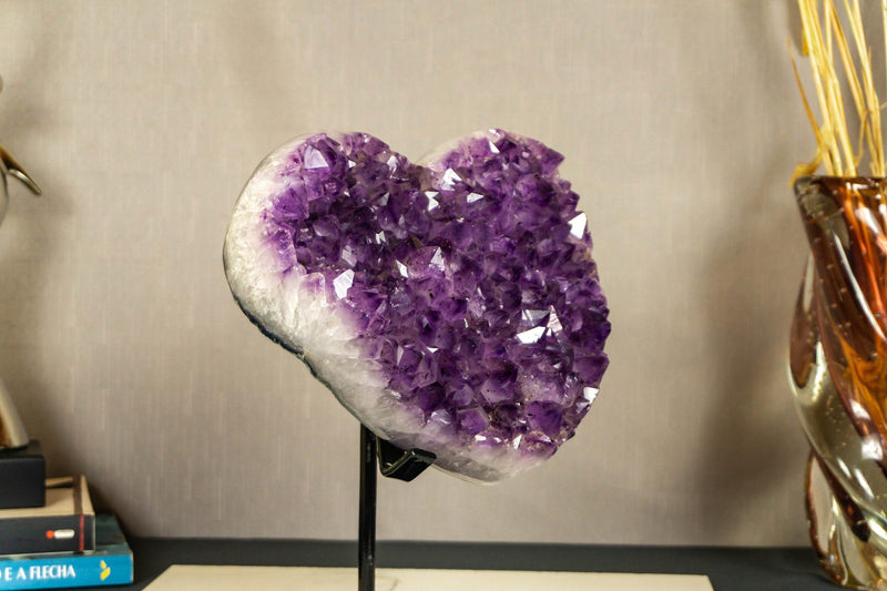 Large Amethyst Heart with X Large Purple Amethyst Druzy collective