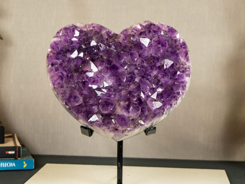 Large Amethyst Heart with X Large Purple Amethyst Druzy collective