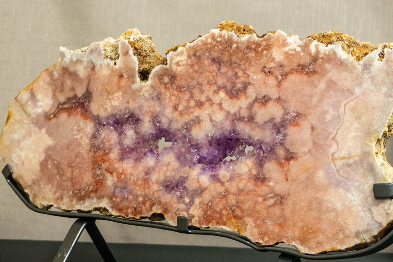 World Class Large Pink Amethyst Geode Slab with Pink and Purple Amethyst Druzy collective