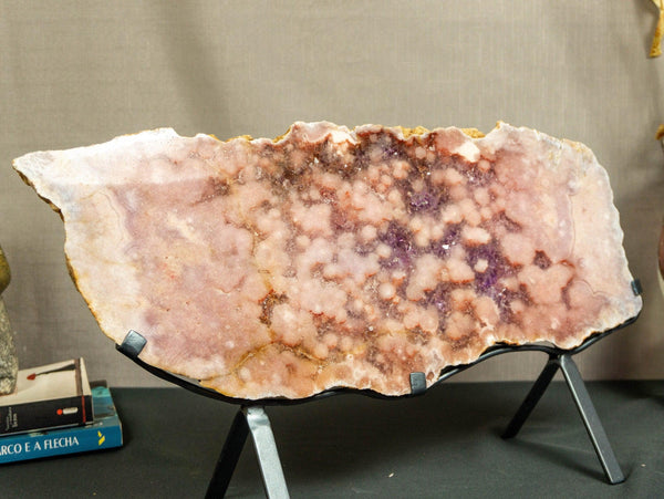 World Class Large Pink Amethyst Geode Slab with Pink and Purple Amethyst Druzy collective