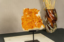 Deep Orange Citrine Cluster Crystal on Stand with Large Citrine Points collective