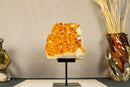 Deep Orange Citrine Cluster Crystal on Stand with Large Citrine Points collective
