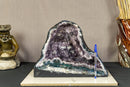 Rare Amethyst Cathedral Geode with Flower Stalactites and Double Terminated Points i_did