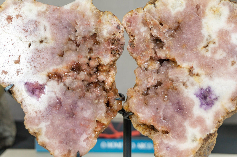 Small Pink Amethyst Geode Wings, Butterfly Angel Wings collective