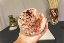 Pink Amethyst Sphere with Pink and Red Amethyst Druzy collective