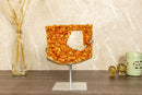 Orange Citrine Geode Cluster with Calcite collective