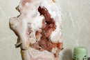 Aaa Pink Amethyst Geode Slab on Stand with Pink Amethyst Druzy collective
