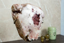 Aaa Pink Amethyst Geode Slab on Stand with Pink Amethyst Druzy collective