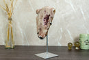 Aaa Pink Amethyst Geode Slab on Stand with Pink Amethyst Druzy collective